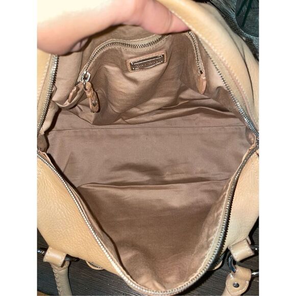 MIU MIU Lambskin Leather Tan Zip Top Satchel Shoulder Bag with Coin Purse sz M - Picture 6 of 13
